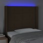 vidaXL Cabecero con LED de tela marrón oscuro 103x16x118/128 cm vidaXL Cabecero con LED de tela marrón oscuro 103x16x118/128 cm