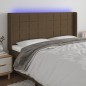vidaXL Cabecero con LED de tela marrón oscuro 163x16x118/128 cm vidaXL Cabecero con LED de tela marrón oscuro 163x16x118/128 cm
