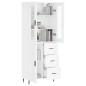 vidaXL Aparador alto madera contrachapada blanco brillo 69,5x34x180 cm vidaXL Aparador alto madera contrachapada blanco brillo 69,5x34x180 cm