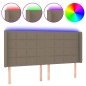 vidaXL Cabecero con LED de tela gris taupe 203x16x118/128 cm vidaXL Cabecero con LED de tela gris taupe 203x16x118/128 cm