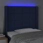 vidaXL Cabecero con LED de tela azul 93x16x118/128 cm vidaXL Cabecero con LED de tela azul 93x16x118/128 cm