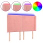 vidaXL Cabecero con LED de terciopelo rosa 147x16x118/128 cm vidaXL Cabecero con LED de terciopelo rosa 147x16x118/128 cm
