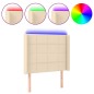 vidaXL Cabecero con LED de tela color crema 103x16x118/128 cm vidaXL Cabecero con LED de tela color crema 103x16x118/128 cm