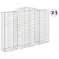 vidaXL Cestas de gaviones 3 uds forma de arco hierro 300x50x200/220 cm vidaXL Cestas de gaviones 3 uds forma de arco hierro 300x50x200/220 cm