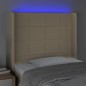 vidaXL Cabecero con LED de tela color crema 103x16x118/128 cm vidaXL Cabecero con LED de tela color crema 103x16x118/128 cm