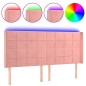 vidaXL Cabecero con LED de terciopelo rosa 203x16x118/128 cm vidaXL Cabecero con LED de terciopelo rosa 203x16x118/128 cm