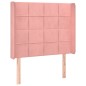 vidaXL Cabecero con LED de terciopelo rosa 83x16x118/128 cm