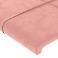 vidaXL Cabecero con LED de terciopelo rosa 83x16x118/128 cm