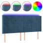 vidaXL Cabecero con LED de terciopelo azul oscuro 163x16x118/128 cm vidaXL Cabecero con LED de terciopelo azul oscuro 163x16x118/128 cm