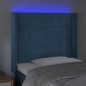 vidaXL Cabecero con LED de terciopelo azul oscuro 93x16x118/128 cm vidaXL Cabecero con LED de terciopelo azul oscuro 93x16x118/128 cm