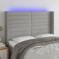 vidaXL Cabecero con LED de tela gris claro 147x16x118/128 cm vidaXL Cabecero con LED de tela gris claro 147x16x118/128 cm