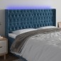 vidaXL Cabecero con LED de terciopelo azul oscuro 183x16x118/128 cm vidaXL Cabecero con LED de terciopelo azul oscuro 183x16x118/128 cm