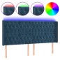 vidaXL Cabecero con LED de terciopelo azul oscuro 183x16x118/128 cm vidaXL Cabecero con LED de terciopelo azul oscuro 183x16x118/128 cm