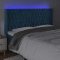 vidaXL Cabecero con LED de terciopelo azul oscuro 183x16x118/128 cm vidaXL Cabecero con LED de terciopelo azul oscuro 183x16x118/128 cm
