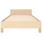 vidaXL Estructura de cama con cabecero de tela color crema 100x200 cm vidaXL Estructura de cama con cabecero de tela color crema 100x200 cm