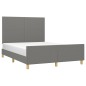 vidaXL Estructura de cama con cabecero de tela gris oscuro 140x190 cm vidaXL Estructura de cama con cabecero de tela gris oscuro 140x190 cm