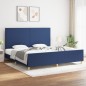 vidaXL Estructura de cama con cabecero de tela azul 200x200 cm vidaXL Estructura de cama con cabecero de tela azul 200x200 cm