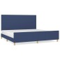 vidaXL Estructura de cama con cabecero de tela azul 200x200 cm vidaXL Estructura de cama con cabecero de tela azul 200x200 cm