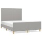 vidaXL Estructura de cama con cabecero de tela gris claro 140x200 cm