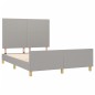 vidaXL Estructura de cama con cabecero de tela gris claro 140x200 cm