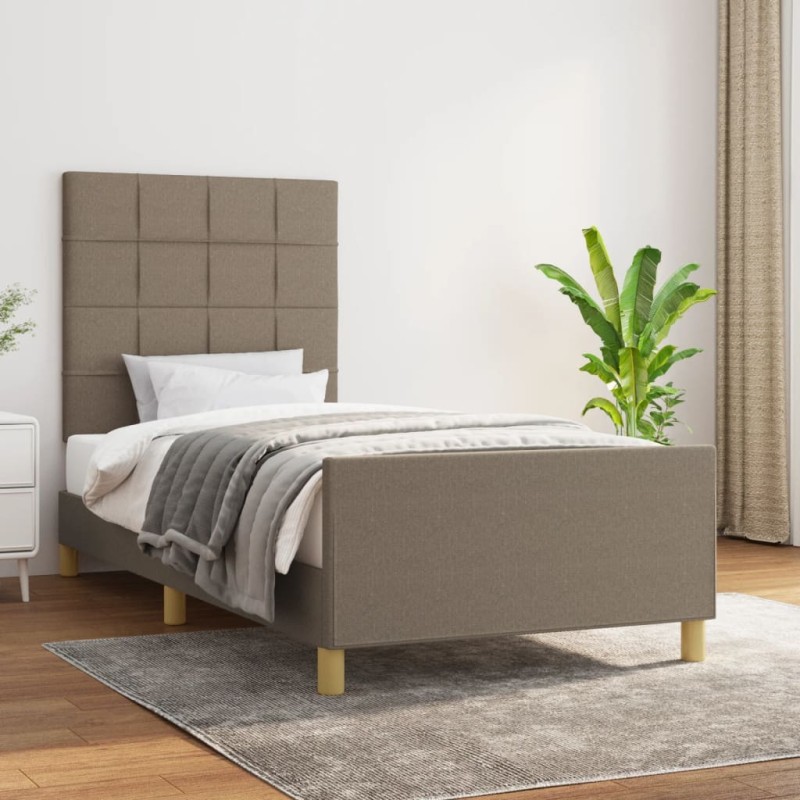 vidaXL Estructura de cama con cabecero de tela gris taupe 80x200 cm vidaXL Estructura de cama con cabecero de tela gris taupe 80x200 cm
