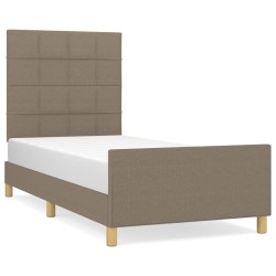 vidaXL Estructura de cama con cabecero de tela gris taupe 80x200 cm