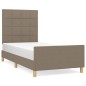 vidaXL Estructura de cama con cabecero de tela gris taupe 80x200 cm vidaXL Estructura de cama con cabecero de tela gris taupe 80x200 cm