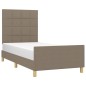vidaXL Estructura de cama con cabecero de tela gris taupe 80x200 cm vidaXL Estructura de cama con cabecero de tela gris taupe 80x200 cm