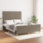 vidaXL Estructura de cama con cabecero de tela gris taupe 140x190 cm vidaXL Estructura de cama con cabecero de tela gris taupe 140x190 cm