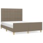 vidaXL Estructura de cama con cabecero de tela gris taupe 140x190 cm vidaXL Estructura de cama con cabecero de tela gris taupe 140x190 cm