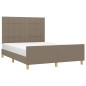 vidaXL Estructura de cama con cabecero de tela gris taupe 140x190 cm vidaXL Estructura de cama con cabecero de tela gris taupe 140x190 cm
