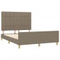 vidaXL Estructura de cama con cabecero de tela gris taupe 140x190 cm vidaXL Estructura de cama con cabecero de tela gris taupe 140x190 cm