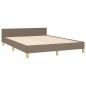 vidaXL Estructura de cama con cabecero de tela gris taupe 140x190 cm vidaXL Estructura de cama con cabecero de tela gris taupe 140x190 cm