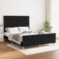 vidaXL Estructura de cama con cabecero de tela negro 140x200 cm vidaXL Estructura de cama con cabecero de tela negro 140x200 cm
