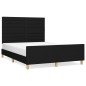 vidaXL Estructura de cama con cabecero de tela negro 140x200 cm vidaXL Estructura de cama con cabecero de tela negro 140x200 cm
