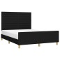 vidaXL Estructura de cama con cabecero de tela negro 140x200 cm vidaXL Estructura de cama con cabecero de tela negro 140x200 cm