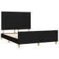 vidaXL Estructura de cama con cabecero de tela negro 140x200 cm vidaXL Estructura de cama con cabecero de tela negro 140x200 cm