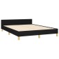 vidaXL Estructura de cama con cabecero de tela negro 140x200 cm vidaXL Estructura de cama con cabecero de tela negro 140x200 cm