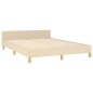 vidaXL Estructura de cama con cabecero de tela color crema 140x190 cm vidaXL Estructura de cama con cabecero de tela color crema 140x190 cm