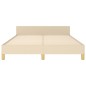 vidaXL Estructura de cama con cabecero de tela color crema 140x190 cm vidaXL Estructura de cama con cabecero de tela color crema 140x190 cm