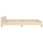 vidaXL Estructura de cama con cabecero de tela color crema 140x190 cm vidaXL Estructura de cama con cabecero de tela color crema 140x190 cm
