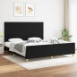 vidaXL Estructura de cama con cabecero de tela negro 180x200 cm vidaXL Estructura de cama con cabecero de tela negro 180x200 cm