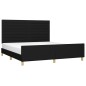 vidaXL Estructura de cama con cabecero de tela negro 180x200 cm vidaXL Estructura de cama con cabecero de tela negro 180x200 cm