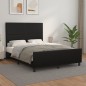 vidaXL Estructura de cama con cabecero cuero sintético negro 140x190cm vidaXL Estructura de cama con cabecero cuero sintético negro 140x190cm
