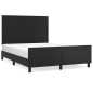 vidaXL Estructura de cama con cabecero cuero sintético negro 140x190cm vidaXL Estructura de cama con cabecero cuero sintético negro 140x190cm