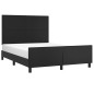 vidaXL Estructura de cama con cabecero cuero sintético negro 140x190cm vidaXL Estructura de cama con cabecero cuero sintético negro 140x190cm