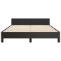 vidaXL Estructura de cama con cabecero cuero sintético negro 140x190cm vidaXL Estructura de cama con cabecero cuero sintético negro 140x190cm