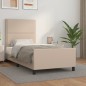 vidaXL Estructura de cama cabecero cuero sintético capuchino 90x200 cm vidaXL Estructura de cama cabecero cuero sintético capuchino 90x200 cm
