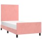 vidaXL Estructura de cama con cabecero de terciopelo rosa 80x200 cm vidaXL Estructura de cama con cabecero de terciopelo rosa 80x200 cm