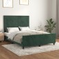 vidaXL Estructura cama con cabecero terciopelo verde oscuro 140x200 cm